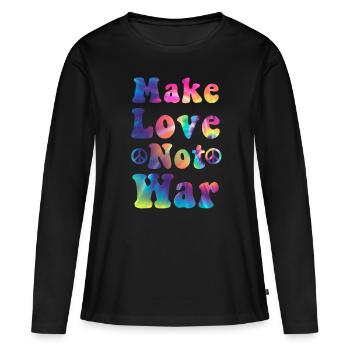 Hippie - T-shirt manches longues Premium bio Femme - noir - Devant - Julia (174cm)
