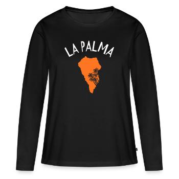 La palma - Frauen Premium Bio Langarmshirt - Schwarz - Vorne - Julia (174cm)