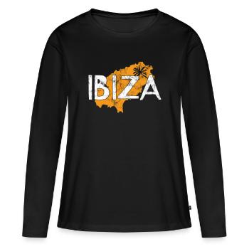 Ibiza - Frauen Premium Bio Langarmshirt - Schwarz - Vorne - Julia (174cm)