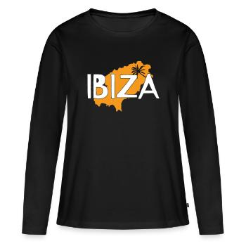 Ibiza - Frauen Premium Bio Langarmshirt - Schwarz - Vorne - Julia (174cm)