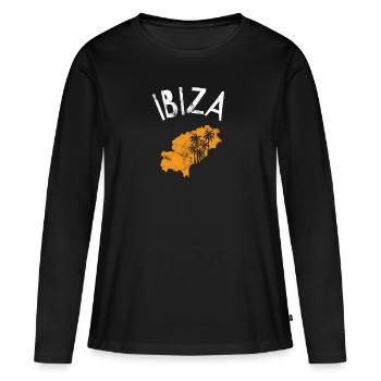 Ibiza - Frauen Premium Bio Langarmshirt - Schwarz - Vorne - Julia (174cm)