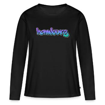 Hambourg - T-shirt manches longues Premium bio Femme - noir - Devant - Julia (174cm)
