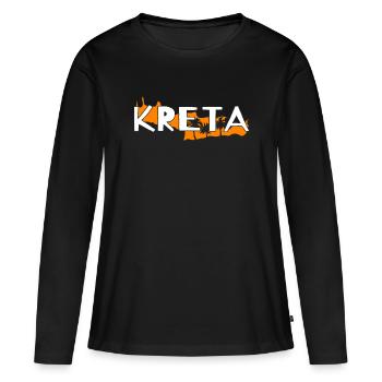 Crète - T-shirt manches longues Premium bio Femme - noir - Devant - Julia (174cm)