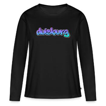Duisbourg - T-shirt manches longues Premium bio Femme - noir - Devant - Julia (174cm)