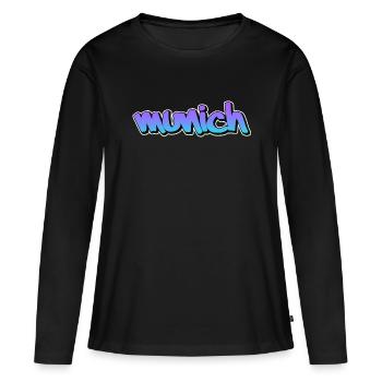 Munich - T-shirt manches longues Premium bio Femme - noir - Devant - Julia (174cm)