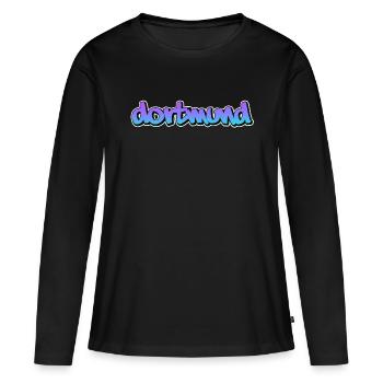 Dortmund - T-shirt manches longues Premium bio Femme - noir - Devant - Julia (174cm)