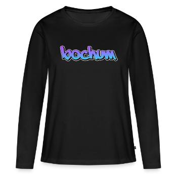 Bochum - Frauen Premium Bio Langarmshirt - Schwarz - Vorne - Julia (174cm)