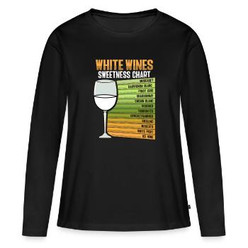 Tableau des douceurs du vin blanc - T-shirt manches longues Premium bio Femme - noir - Devant - Julia (174cm)