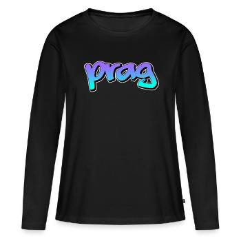 Prague - T-shirt manches longues Premium bio Femme - noir - Devant - Julia (174cm)