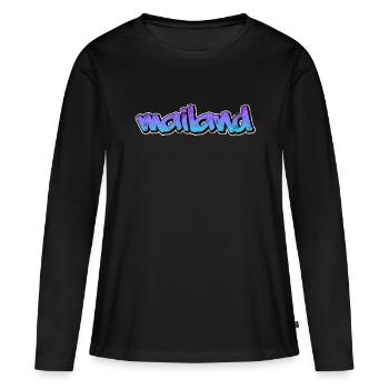 Milan - Women's Premium Organic Long Sleeve Shirt - black - Front - Julia (174cm)