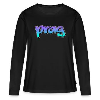 Prague - T-shirt manches longues Premium bio Femme - noir - Devant - Julia (174cm)