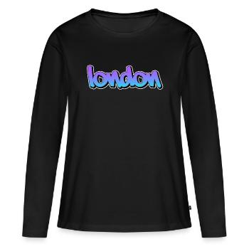 Londres - T-shirt manches longues Premium bio Femme - noir - Devant - Julia (174cm)