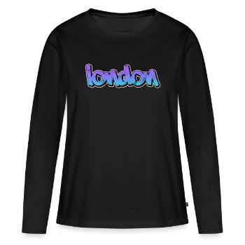 Londres - T-shirt manches longues Premium bio Femme - noir - Devant - Julia (174cm)