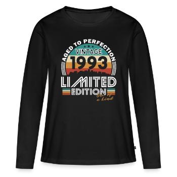 30. Geburtstag Jahrgang 1993 Vintage 1993 - Frauen Premium Bio Langarmshirt - Schwarz - Vorne - Julia (174cm)