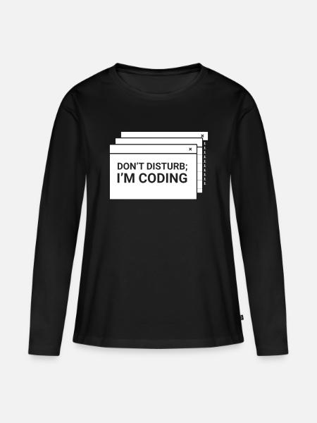 Stören Sie Nicht Ich Programmiere Coder Coding - Frauen Premium Bio Langarmshirt - Schwarz
