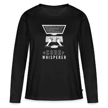 Code Whisperer Programmer Coding Coder - Women's Premium Organic Long Sleeve Shirt - black - Front - Julia (174cm)