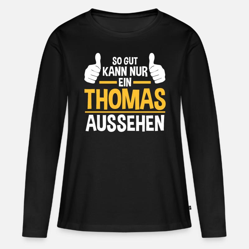 Thomas - Frauen Premium Bio Langarmshirt - Schwarz