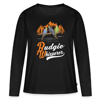 Budgerigar Whisperer Welli Perruche - T-shirt manches longues Premium bio Femme - noir - Devant - Julia (174cm)