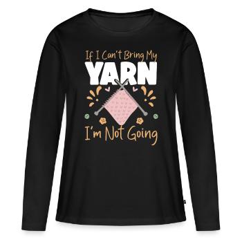 Tricoter si je ne peux pas apporter - T-shirt manches longues Premium bio Femme - noir - Devant - Julia (174cm)