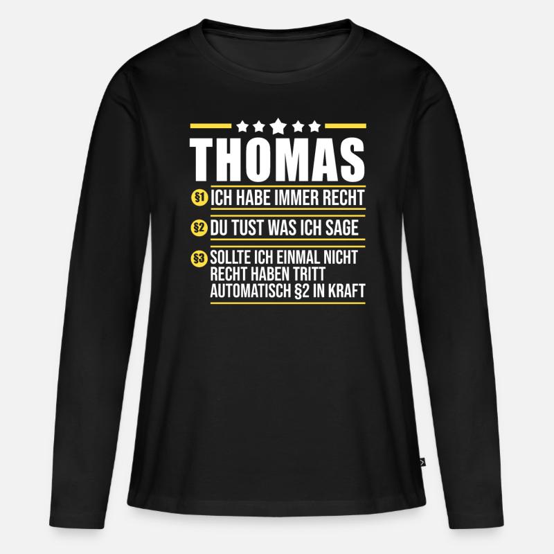 Thomas - Frauen Premium Bio Langarmshirt - Schwarz