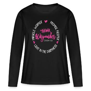 Waymaker Miracle Worker Promise Keeper Isaiah 42:1 - Women's Premium Organic Long Sleeve Shirt - black - Front - Julia (174cm)