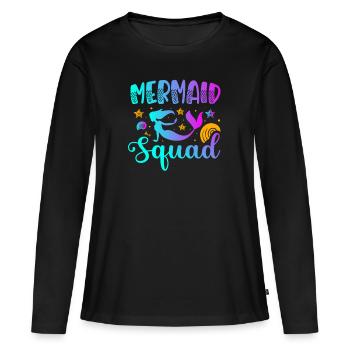 Mermaid Squad Mermaid Lover fantaisie sous-marine - T-shirt manches longues Premium bio Femme - noir - Devant - Julia (174cm)