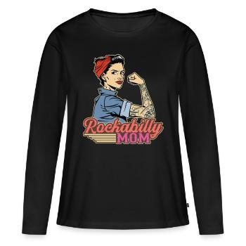 Rockabilly Rocknroll Musique Rock Hardrock - T-shirt manches longues Premium bio Femme - noir - Devant - Julia (174cm)