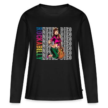 Rockabilly Rocknroll Musique Rock Hardrock - T-shirt manches longues Premium bio Femme - noir - Devant - Julia (174cm)