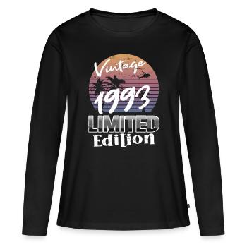 30. Geburtstag Jahrgang 1993 Vintage 1993 - Frauen Premium Bio Langarmshirt - Schwarz - Vorne - Julia (174cm)