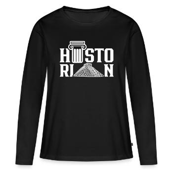 Historien Histoire Professeur d’histoire Histoire - T-shirt manches longues Premium bio Femme - noir - Devant - Julia (174cm)