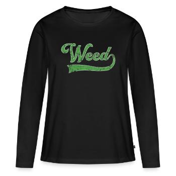 Weed lettering - Women's Premium Organic Long Sleeve Shirt - black - Front - Julia (174cm)