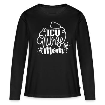 Infirmière en soins intensifs Mama Soins intensifs - T-shirt manches longues Premium bio Femme - noir - Devant - Julia (174cm)