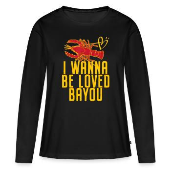 Écrevisse Je veux être aimé Bayou Écrevisse Écrevisse - T-shirt manches longues Premium bio Femme - noir - Devant - Julia (174cm)
