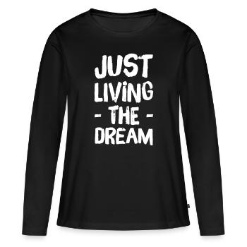 Vivre le rêve - T-shirt manches longues Premium bio Femme - noir - Devant - Julia (174cm)