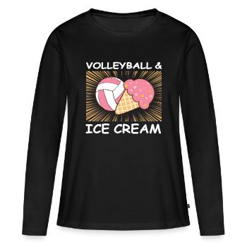 Volleyball & Ice Cream Lover Teenage Girls Player - T-shirt manches longues Premium bio Femme - noir - Devant - Julia (174cm)