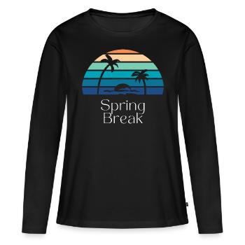 Spring Break - Frauen Premium Bio Langarmshirt - Schwarz - Vorne - Julia (174cm)
