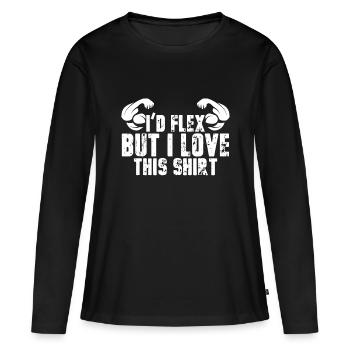 I'd Flex But I Love This idea Funny Gym Workoutspo - Women's Premium Organic Long Sleeve Shirt - black - Front - Julia (174cm)