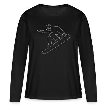 Snowboarding Snowboarder - T-shirt manches longues Premium bio Femme - noir - Devant - Julia (174cm)