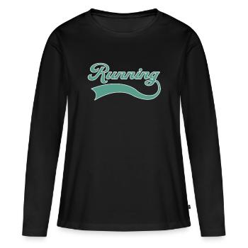Running Endurance Sports Lettering - T-shirt manches longues Premium bio Femme - noir - Devant - Julia (174cm)