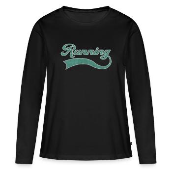 Running Endurance Sports Lettering - T-shirt manches longues Premium bio Femme - noir - Devant - Julia (174cm)