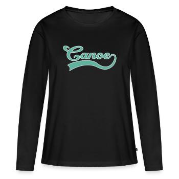 Canoë Canoë Lettrage - T-shirt manches longues Premium bio Femme - noir - Devant - Julia (174cm)