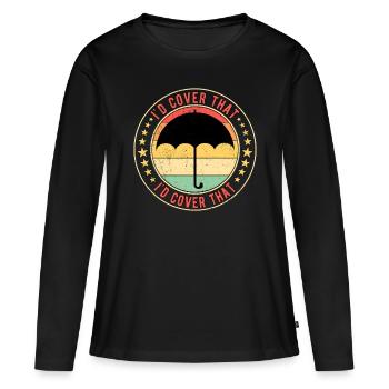 Agent d’assurance Vendeur d’assurance - T-shirt manches longues Premium bio Femme - noir - Devant - Julia (174cm)