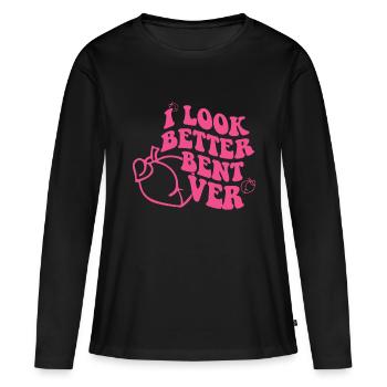 I Look Better Bent Overgym cultureworkout culturef - Women's Premium Organic Long Sleeve Shirt - black - Front - Julia (174cm)