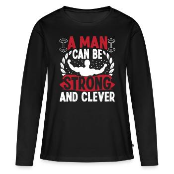 Strongman Strong And Clever Fitness Bodybuilding - Women's Premium Organic Long Sleeve Shirt - black - Front - Julia (174cm)