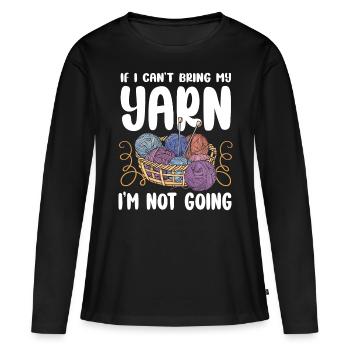 Tricoter si je ne peux pas apporter - T-shirt manches longues Premium bio Femme - noir - Devant - Julia (174cm)