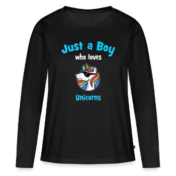 Idée de licorne pour les garçons | Licorne enfant - T-shirt manches longues Premium bio Femme - noir - Devant - Julia (174cm)