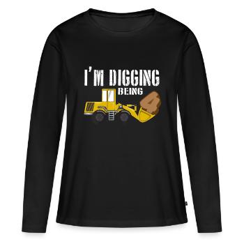 Kids 4th Birthday idea - Construction idea, 4 Year - Women's Premium Organic Long Sleeve Shirt - black - Front - Julia (174cm)