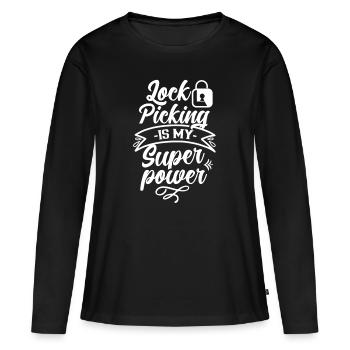 Le crochetage de serrure est ma serrure de craquage superpuissante - T-shirt manches longues Premium bio Femme - noir - Devant - Julia (174cm)