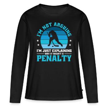 Je ne discute pas, j’explique simplement pourquoi - T-shirt manches longues Premium bio Femme - noir - Devant - Julia (174cm)