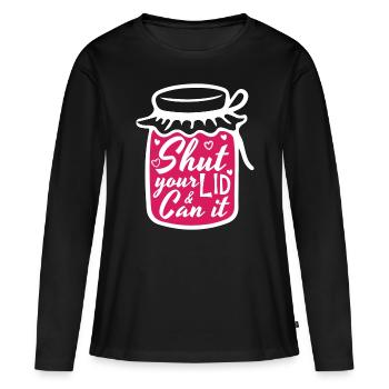Conserves Fermez votre couvercle et pouvez-le Homesteader Canner - T-shirt manches longues Premium bio Femme - noir - Devant - Julia (174cm)